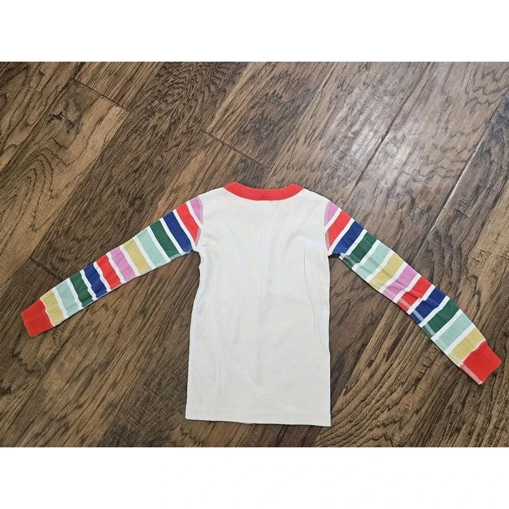 hanna andersson pajamas Size 6/7 Unisex Falalala Christmas Striped 2pc